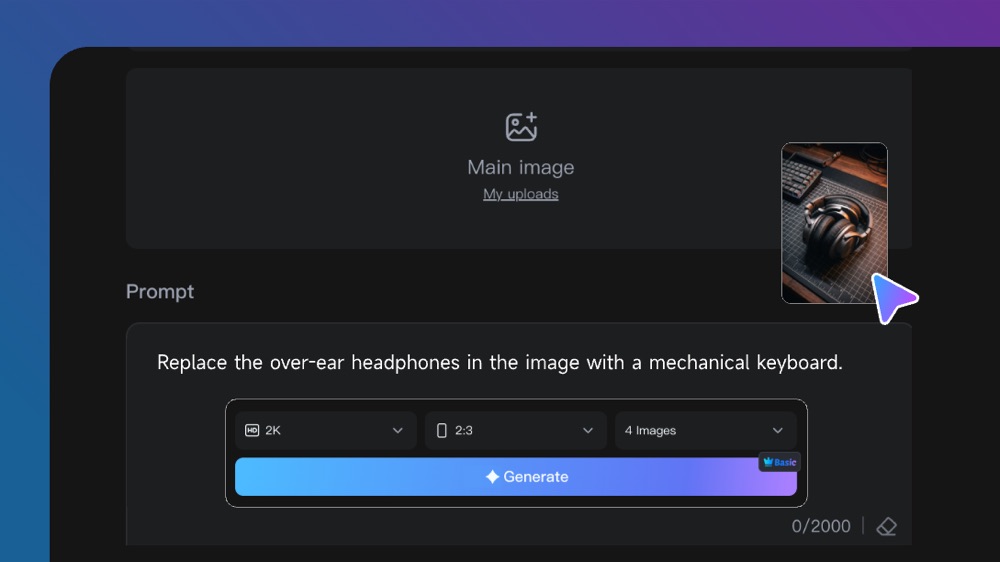 Reference image and Nano Banana 2 prompt in Wizstar