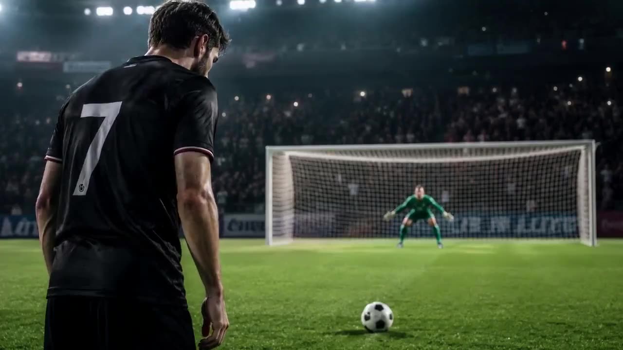 Football sequence moving from a first frame to a last frame