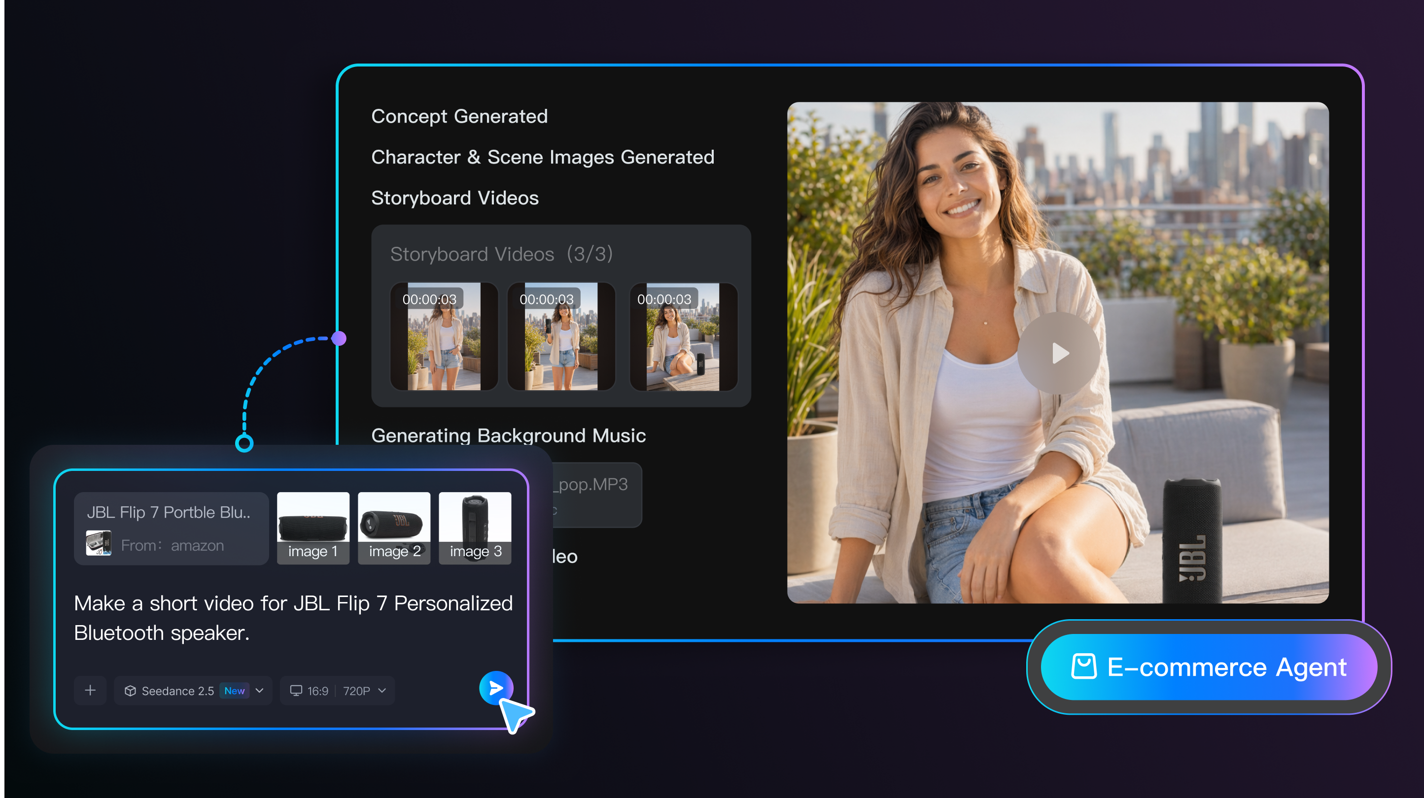E-commerce Agent generated video preview
